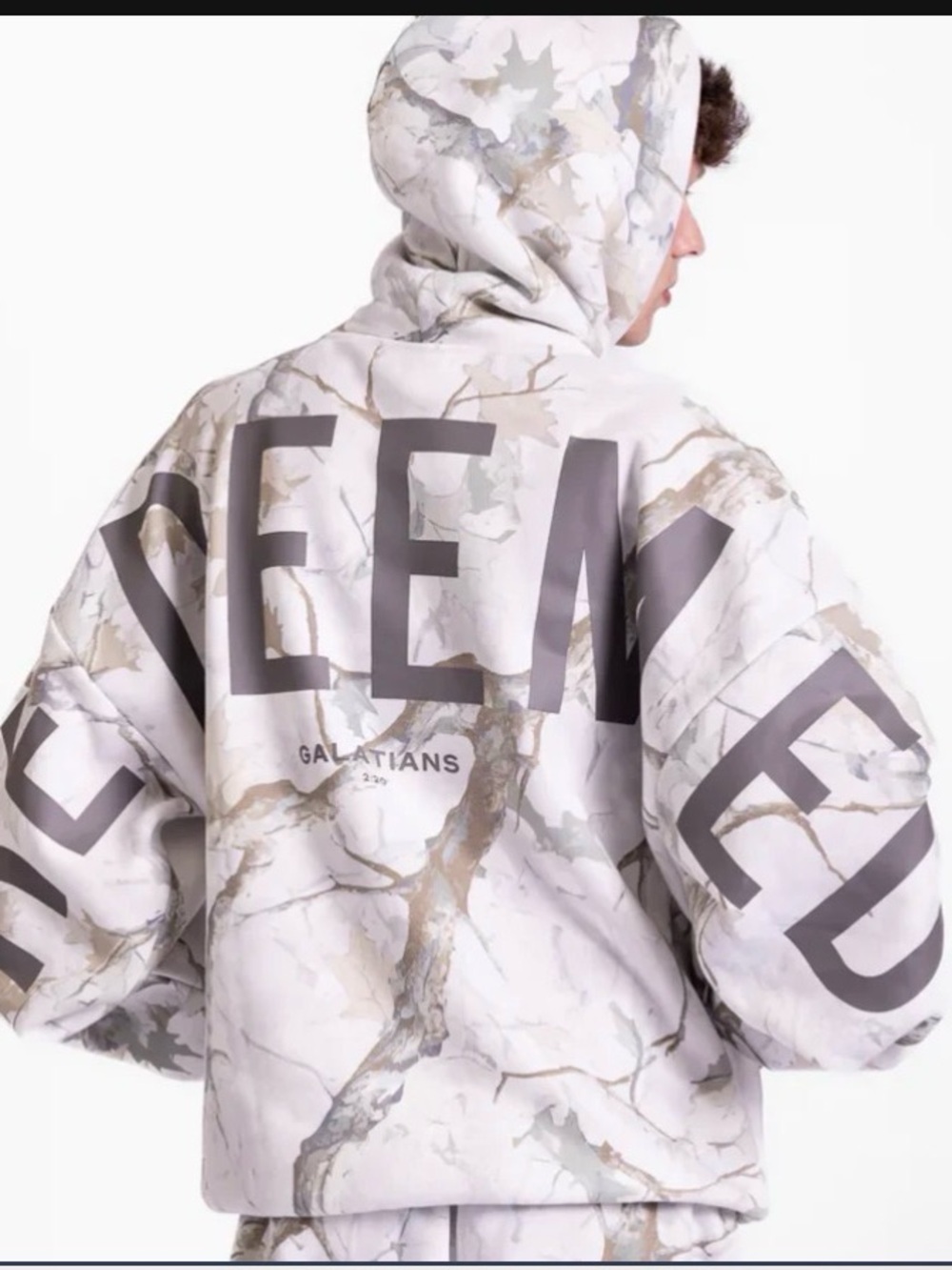 GLO Unisex Hooded Sweatshirt / Hoodie in White Camo